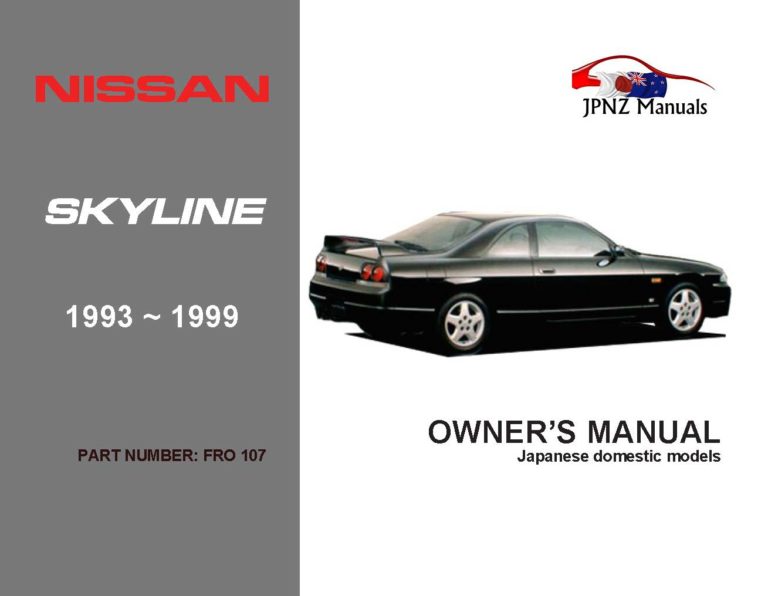 Nissan - Skyline R33 Owner's User Manual In English | 1993 - 1999