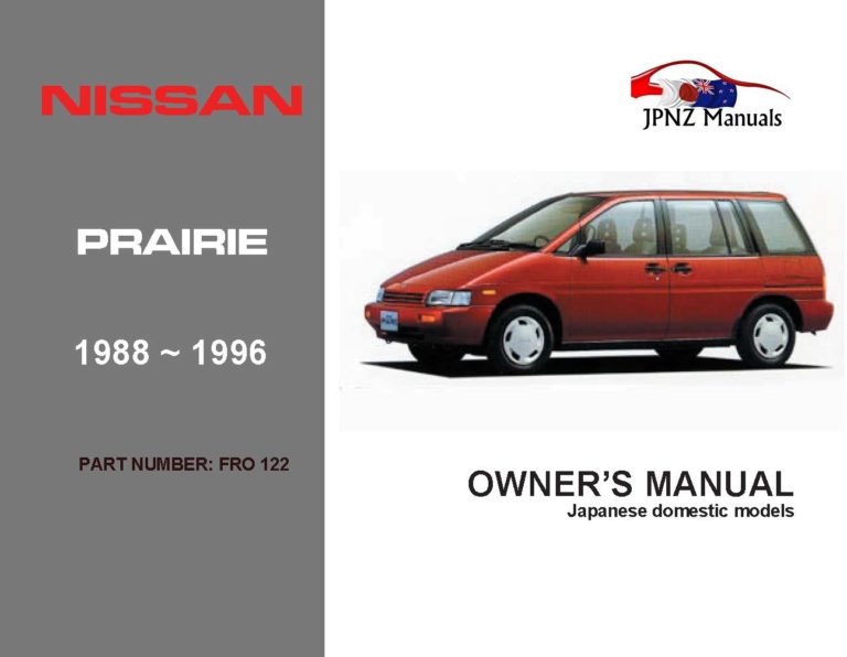 Nissan - Prairie Car Owners User Manual In English | 1988 - 1996