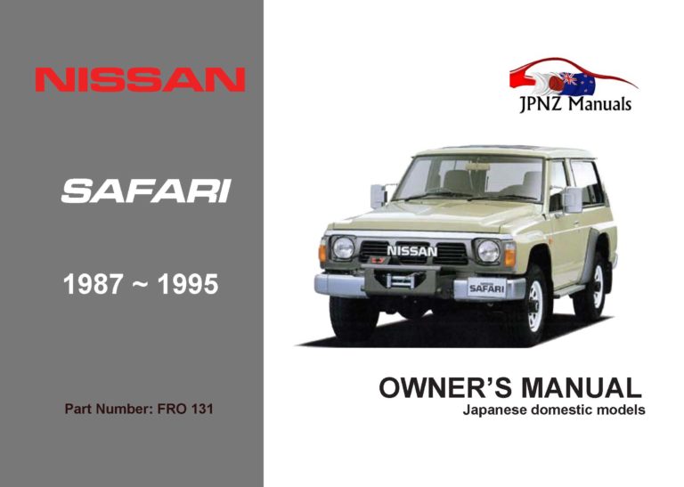 Nissan - Safari Car Owners User Manual In English | 1987 - 1995