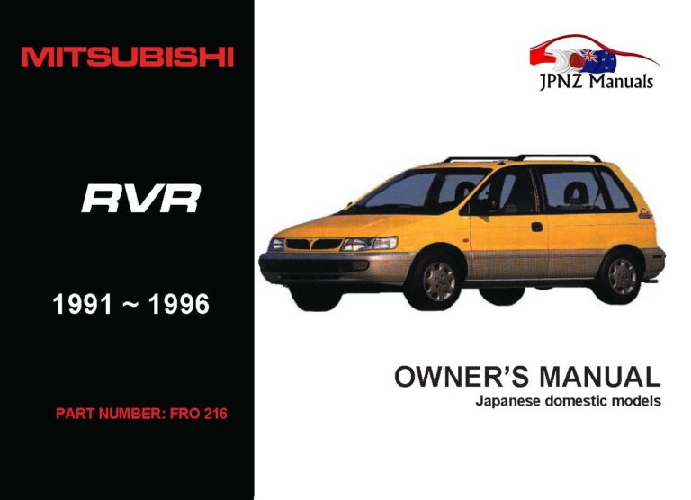 Mitsubishi - RVR Car Owners User Manual In English | 1991 - 1996