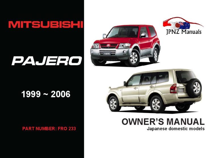 Mitsubishi - Pajero Car Owners User Manual In English | 1996 - 2006