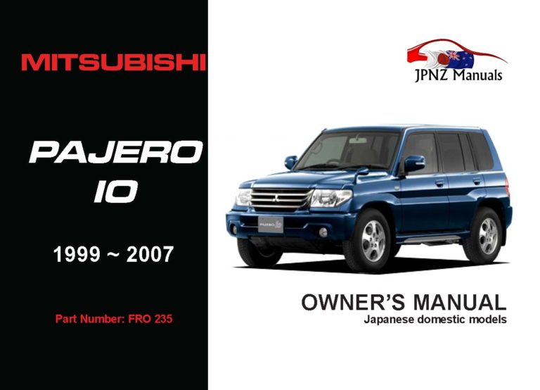 Mitsubishi - Pajero IO Owners User Manual In English | 1999 - 2007