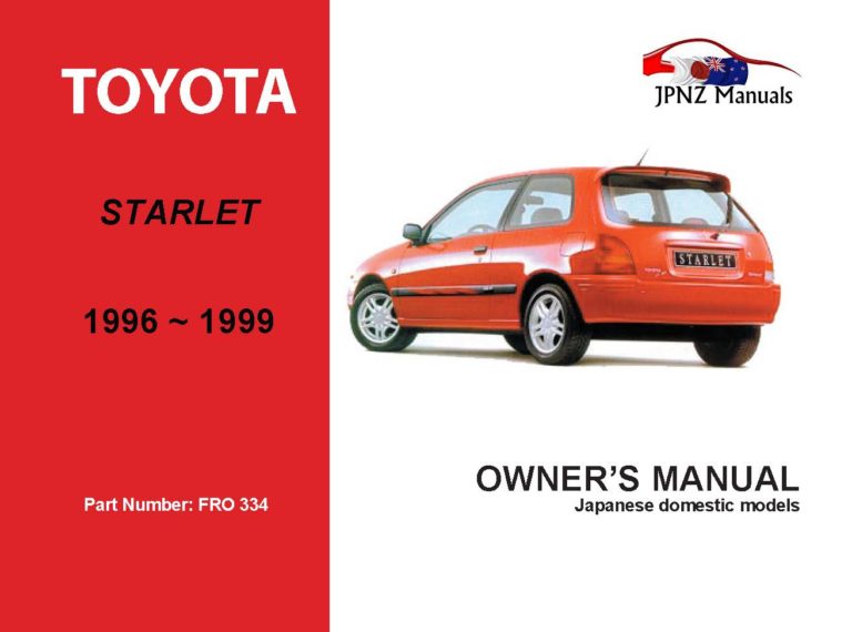 Toyota - Starlet Owner's User Manual In English | 1996 - 1999