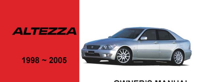 Toyota - Altezza Car Owners User Manual In English | 1998 - 2005
