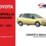 Toyota - Corolla Spacio Owner's User Manual In English | 1997 - 2001