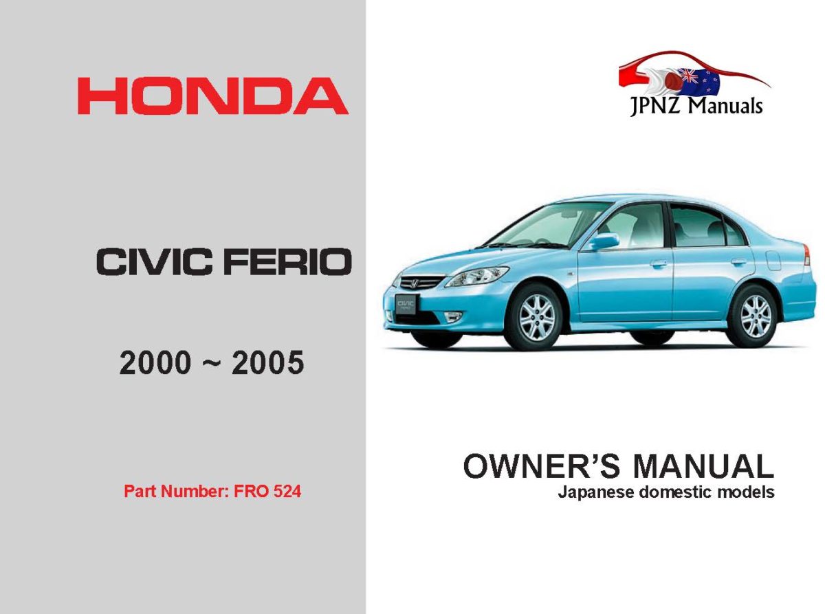 Honda Civic Ferio Car Owners User Manual In English 2000 2005
