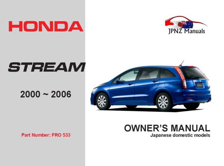 Honda - Stream 2000~2006 Owners User Manual In English