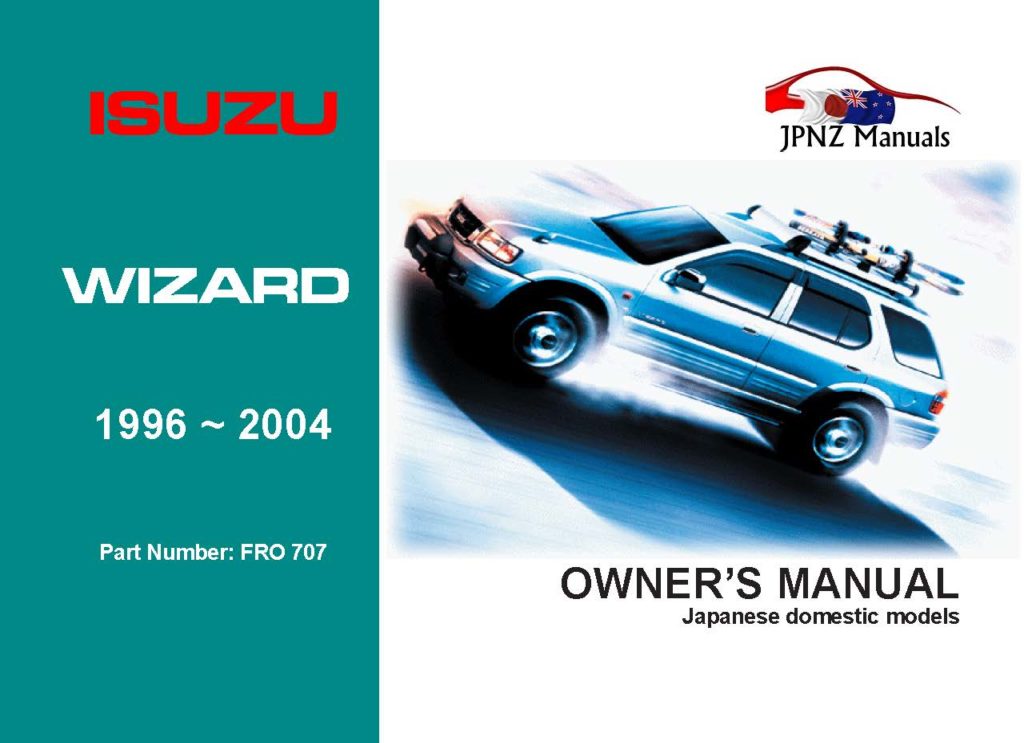 Isuzu Wizard Car Owners User Manual In English 1996 2004