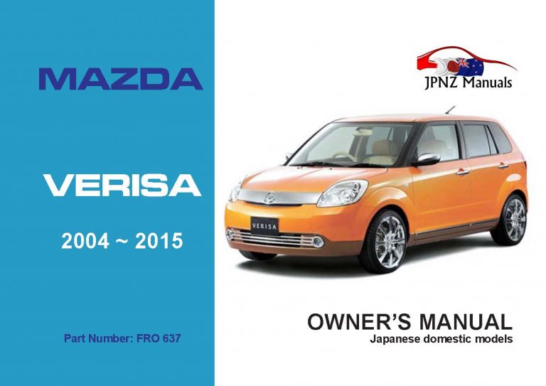 Mazda - Verisa user owners manual in English | 2004 - 2015