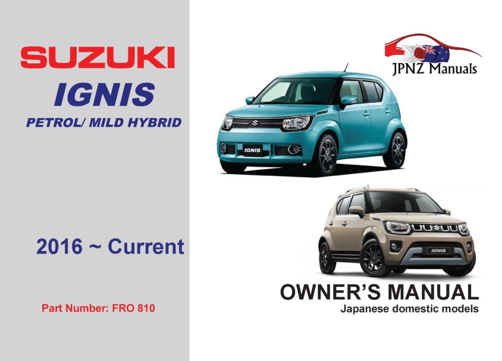 Suzuki Ignis petrol/ mild hybrid owners user auto manual in English