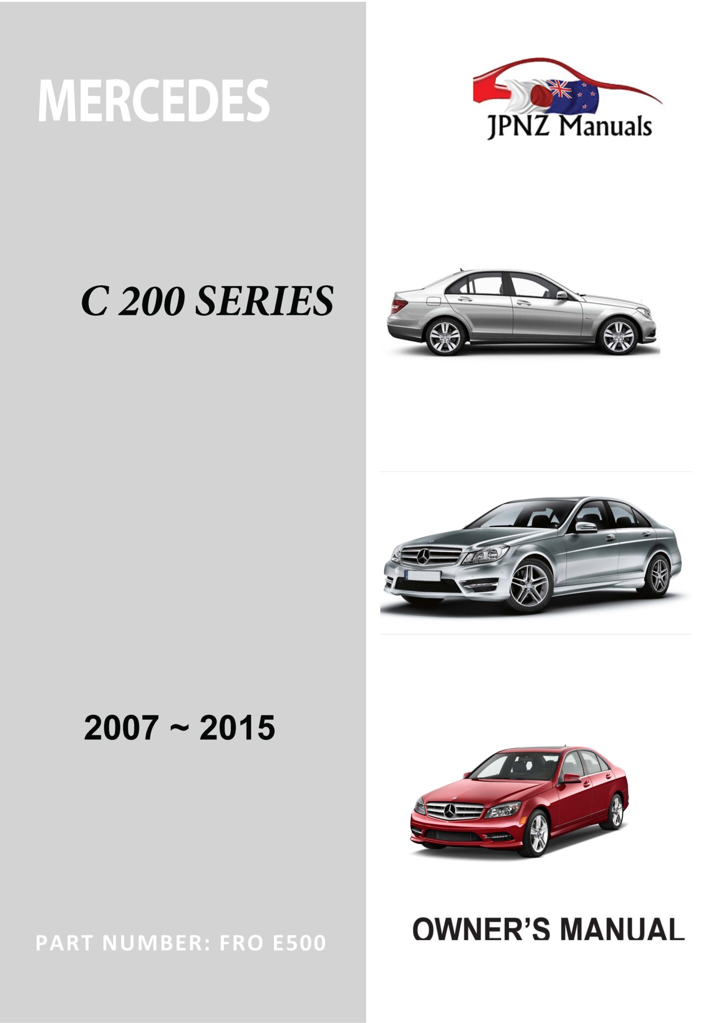Mercedes C200 Series Owners User Manual In English 2007 2015